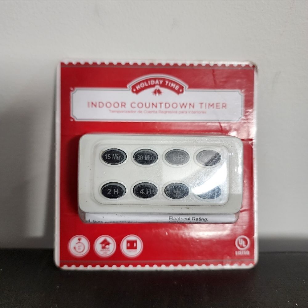 Holiday Time Indoor Countdown Timer Repeat Function 15A One Polarized Outlet